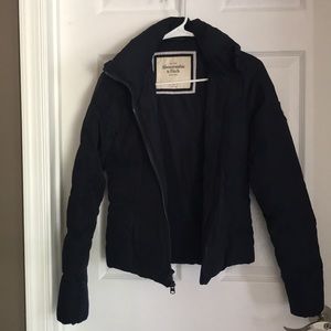 A&F Navy Blue Puffer Jacket XS